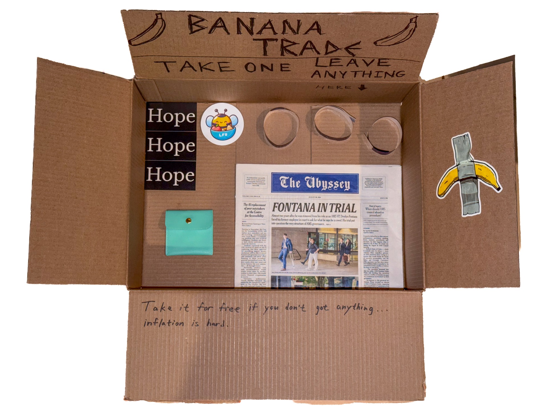 The final traded items arranged inside the box